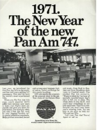 1971 A Pan Am ad promoting the 747.